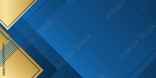 Elegant navy blue background with overlap layer. 
Abstract elegant dark blue texture composition with two arcs with a gold border. 
Abstract polygonal pattern luxury dark blue with gold 
