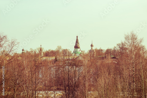 Alexandrov Kremlin at spring time. Alexandrov town. photo