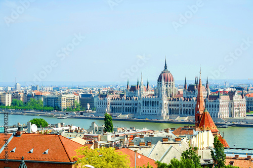 View of the building of the hungarian parliament in budapest.