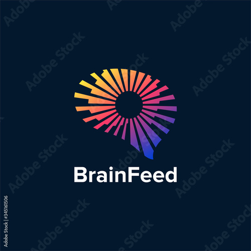 Brain technology logo template, brain connection logo vector icon. digital brain. brain hub logo design.