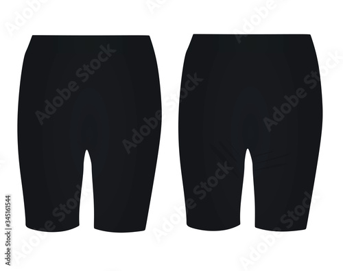 Black woman cycling shorts. vector illustration