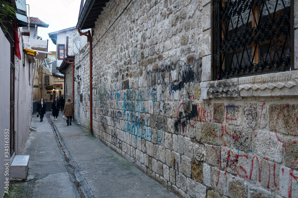 Fototapeta premium Antioch, Turkey - 24, January, 2020:The streets of the historic city of Antioch,bearing traces of many civilizations and empires such as Alexander, Rome etc. One of the important cities of the Roman E