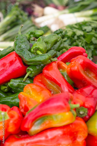 Colorful Peppers in a Closeup Photo