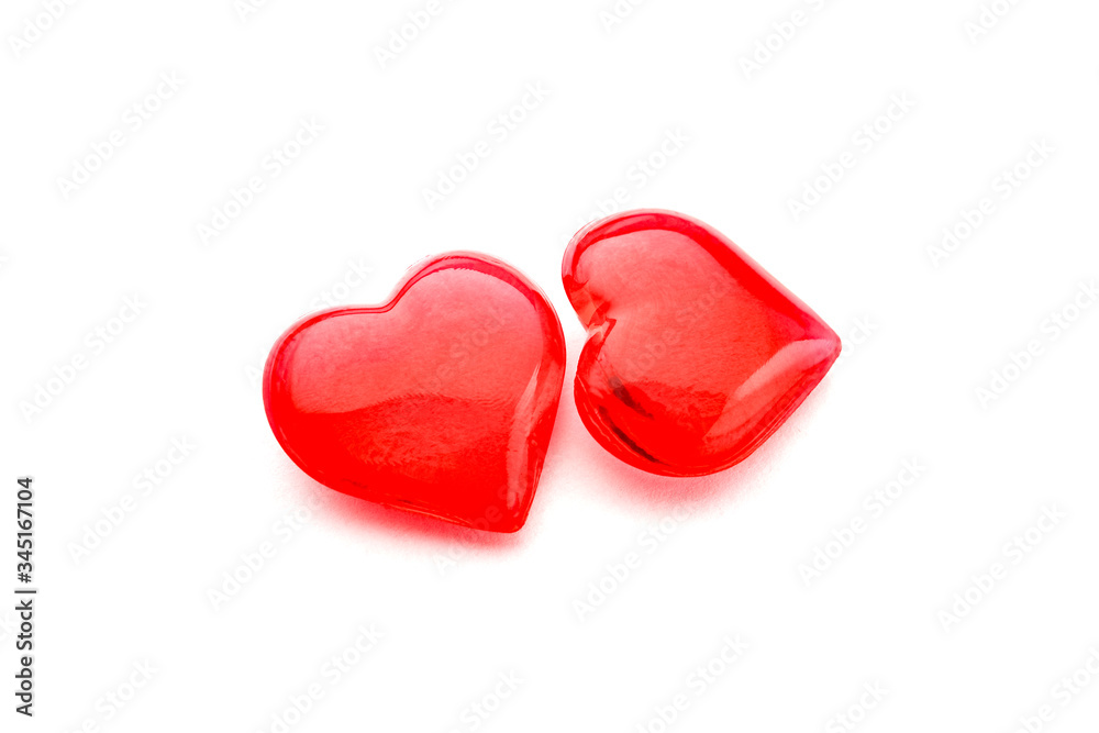 glass heart on a white background isolate glass heart on a white background isolate