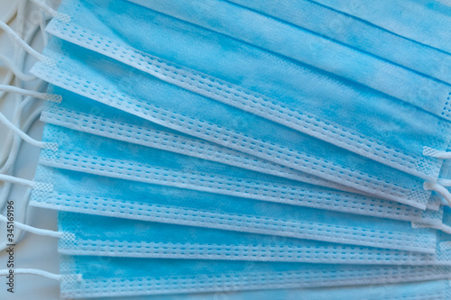 Medical masks on a light background