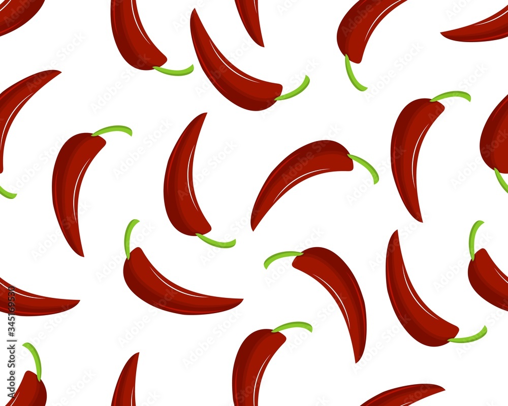 Seamless pattern of maxican food. Pepper chili. Vector Seamless pattern of maxican food. Pepper chili. Vector