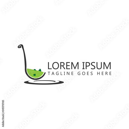 Abstract Illustration vector soup in ladle isolated on white background