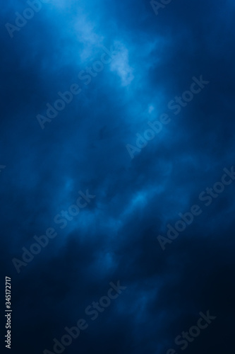 Blue storm clouds on a rainy day