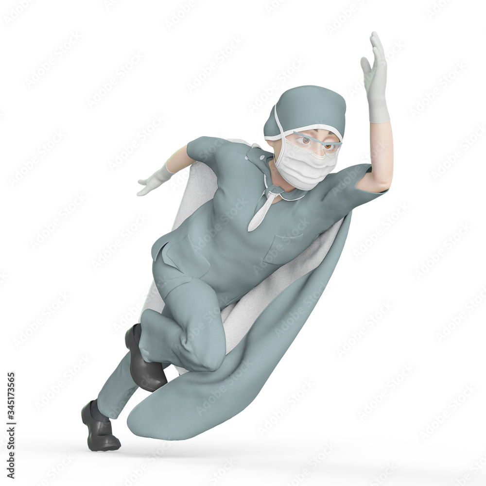 super doctor cartoon is running fast in white background super doctor cartoon is running fast in white background