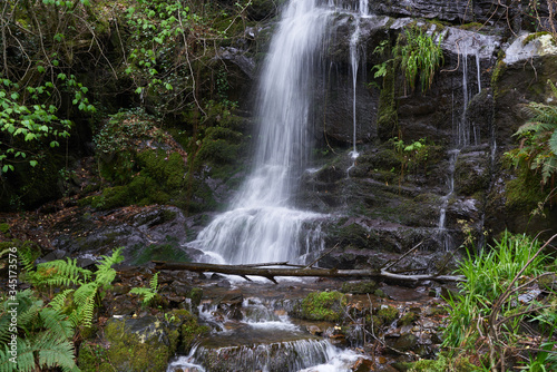 Waterfall in Gondramaz schist village, Portugal