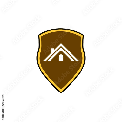 Free Download House with shield icon isolated on white background - GFXLoad