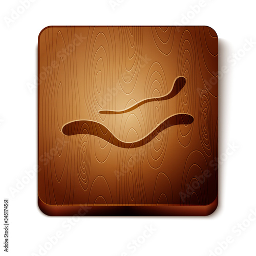 Brown Ebola virus disease icon isolated on white background. Wooden square button. Vector Illustration