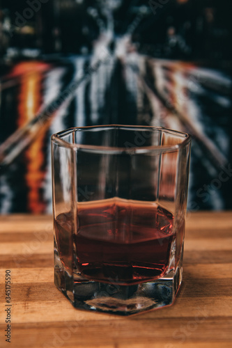 Whiskey, glass