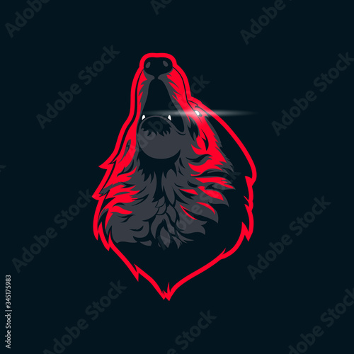 wolf e-sport logo vector