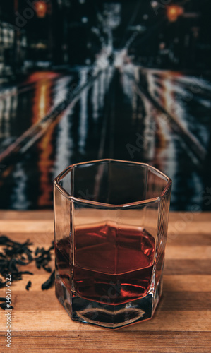 Whiskey, glass
