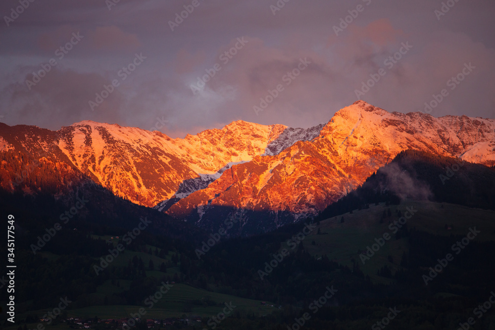 Alpenglühen - Allgäu - Berge - Abendrot