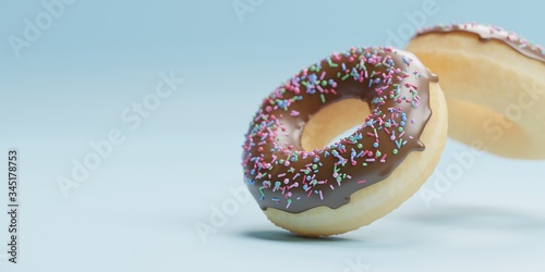 Flying donuts with sprinkles (ID: 345178753)
