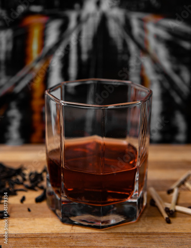 Whiskey, glass
