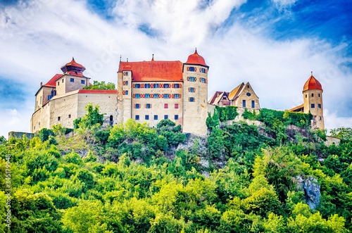 Burg Harburg im Nördlinger Ries über der Wörnitz, Schwaben, Bayern, Deutschland photo