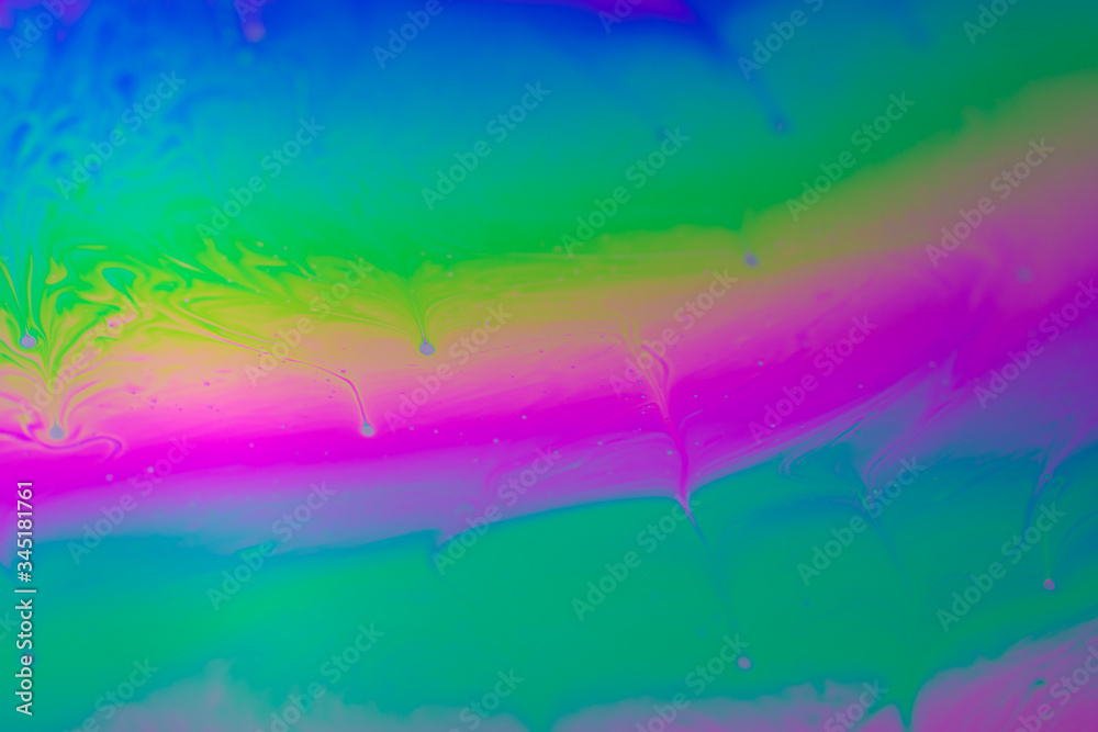 Psychedelic background surface of colorful soap bubble