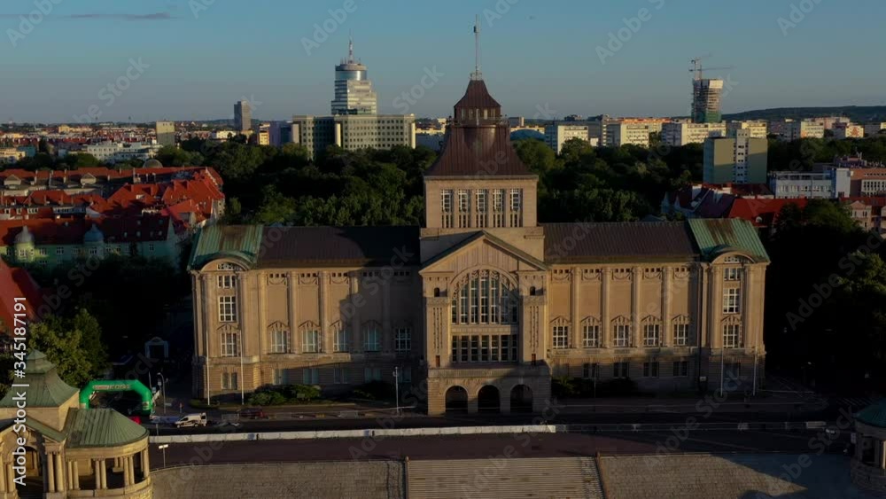 Aerial view of National Museum and Szczecin panorama, Poland Aerial view of National Museum and Szczecin panorama, Poland