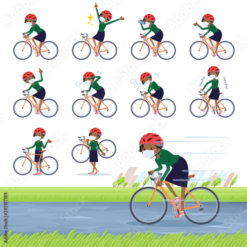 flat type mask business black women_road bike