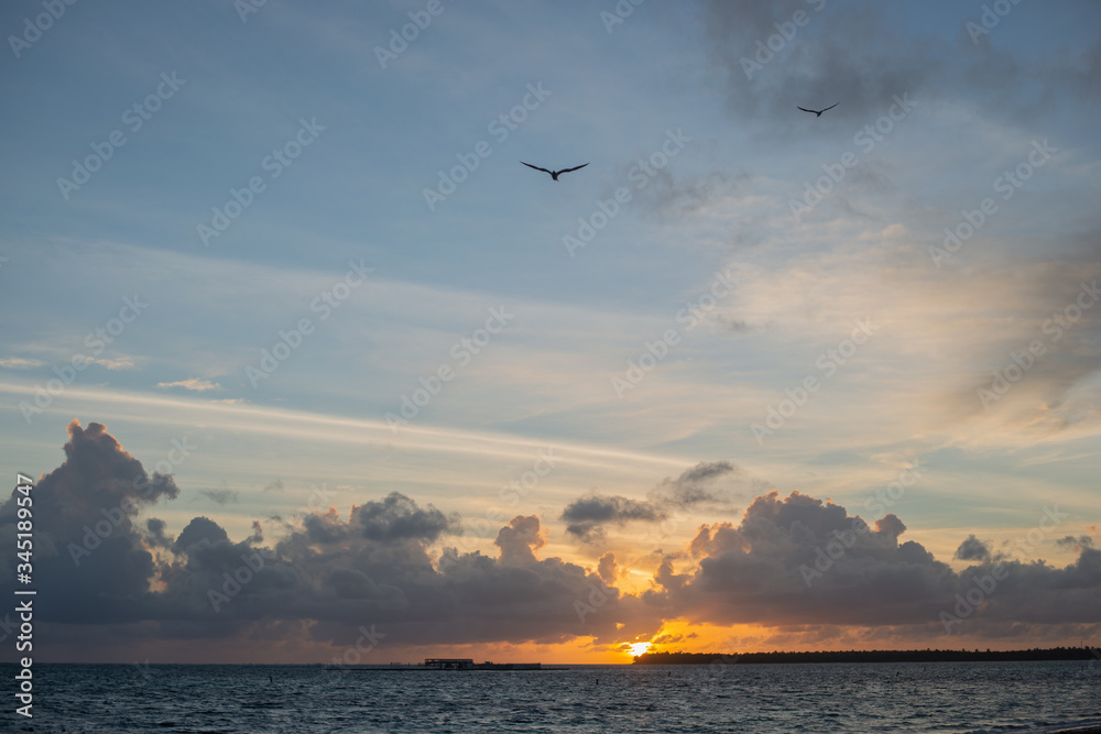 sunset over the ocean