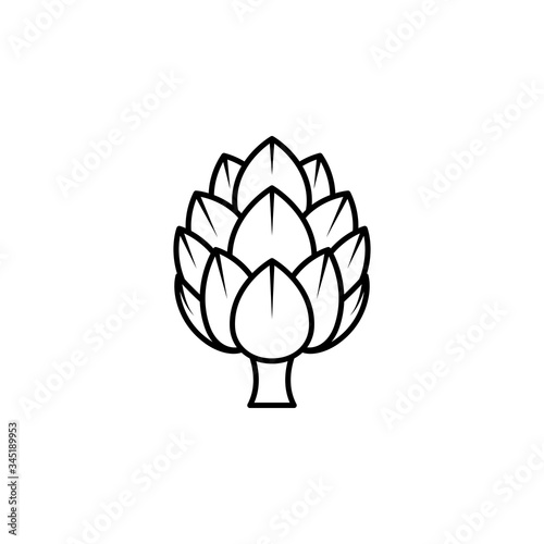 Vector drawing of fresh artichoke plant