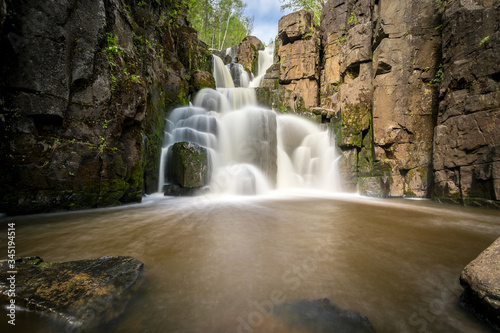 Ukowski waterfall in the Irkutsk region in Russia in the summer