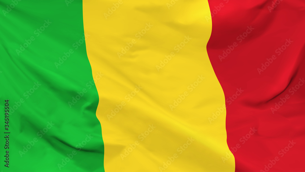 Fragment of a waving flag of the Republic of Mali in the form of background, aspect ratio with a width of 16 and height of 9, vector Fragment of a waving flag of the Republic of Mali in the form of background, aspect ratio with a width of 16 and height of 9, vector