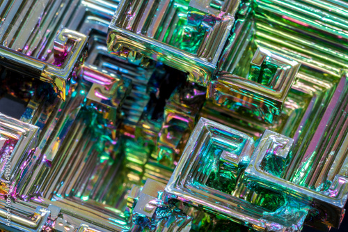 bismuth crystals close up