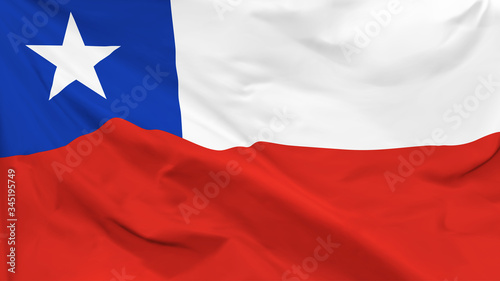 Fragment of a waving flag of the Republic of Chile in the form of background, aspect ratio with a width of 16 and height of 9, vector
