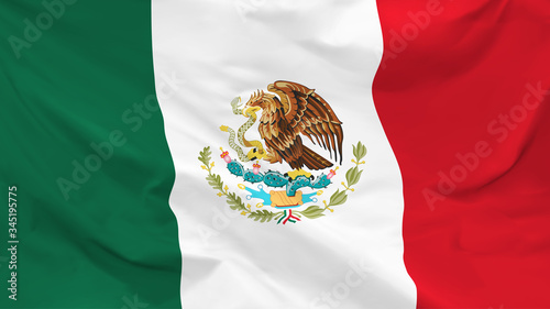 Fragment of a waving flag of the United Mexican States in the form of background, aspect ratio with a width of 16 and height of 9, vector