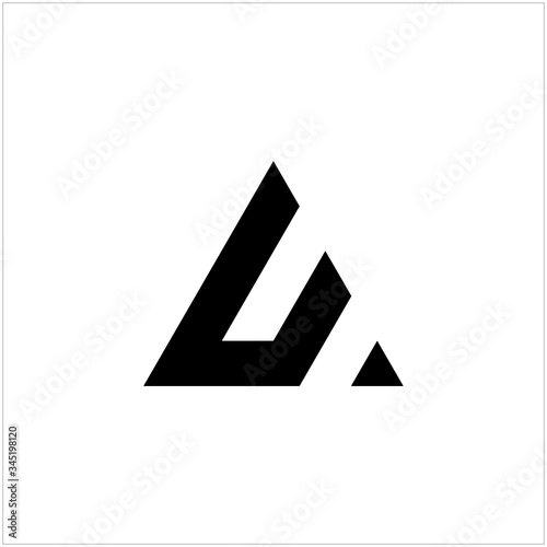 U letter logo with a triangle shape.