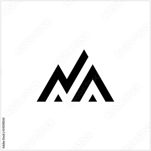 a combination logo that combines mountain shapes, analytics, initial letters A and N. icons for business, finance, travel and personal branding.