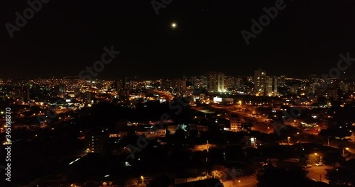 Night drone shot in Sorocaba - Sao Paulo - Eclipse 01 photo