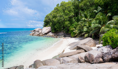 Tropical beach, blue sky and clear water