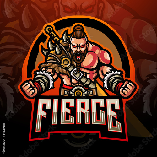 Barbarian esport logo mascot design