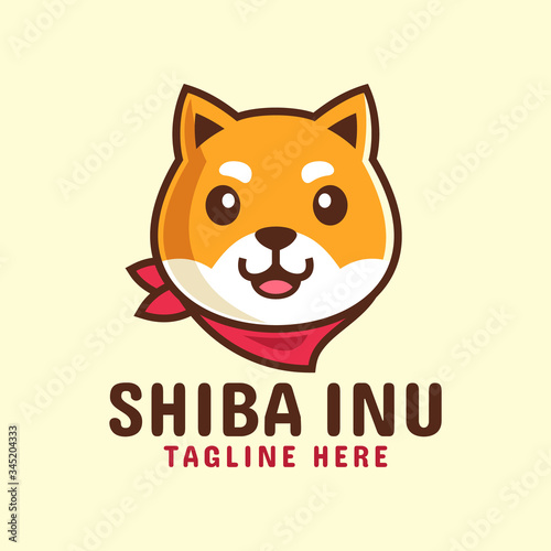 japanese dog Shiba inu logo design template