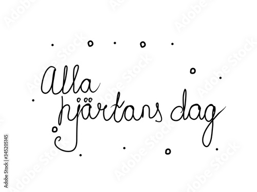 Fotografi Alla hjärtans dag phrase handwritten with a calligraphy brush