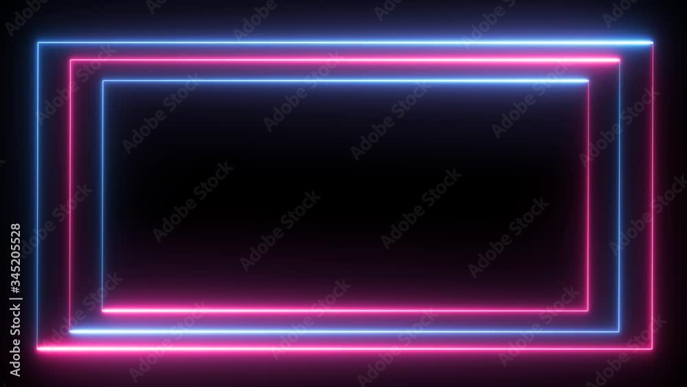 shapes geometric neon light effect, circles abstract ball colorful purple background.