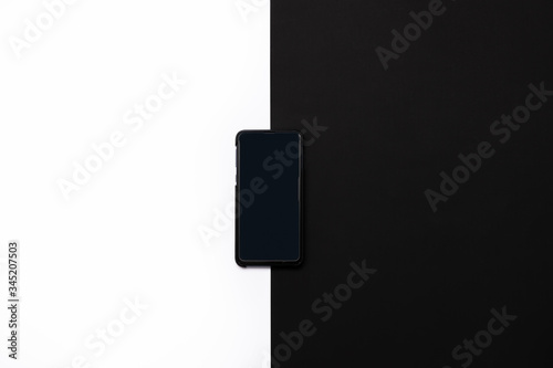 the phone isolated on white and black background.