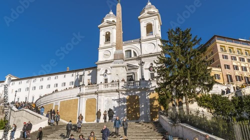 ROME, LAZIO / ITALY - JANUARY 02 2020: Rome streets time lapse video