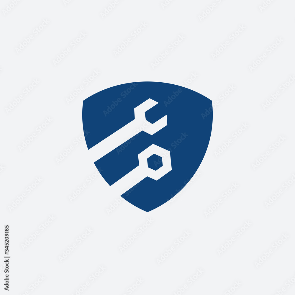 shield with a repair key logo shield with a repair key logo
