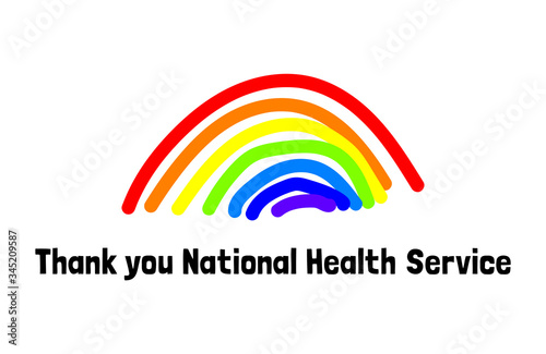 Thank you National Health Service rainbow vector