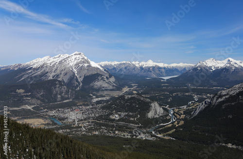 View of Canadian Rockies in Banff from Sulphur Mountain, Canada