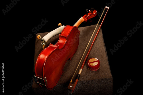 Beautiful violin photographed from down side 