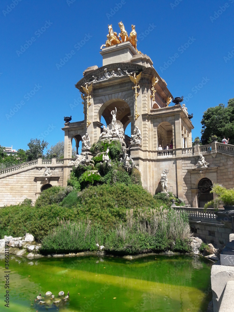 Cascada Monumental Fountain in Citadel Park Barcelona Spain