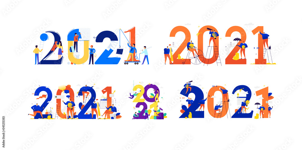 Office staff are preparing to celebrate the new year 2021.  Businessmen communicate among large numbers. New year is new business plans. Save investment and search for creative ideas.