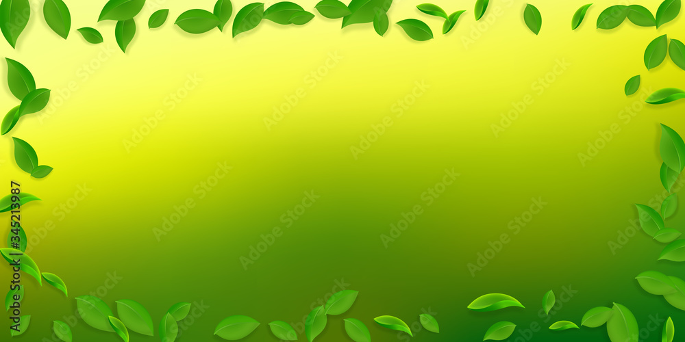 Falling green leaves. Fresh tea chaotic leaves fly Falling green leaves. Fresh tea chaotic leaves fly
